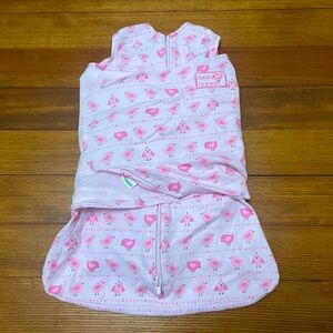 Halo Pink Bird Print Wearable Blanket Sleep Sack Swaddle Size Newborn